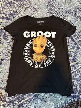 Marvel Black 'I Am Groot' Girls Short Sleeve Tee
